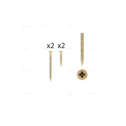 Hardwarexchange Vis D'Assemblage De Meuble-1 kit composés de 2 vis 4x25 mm + 2 vis 4x50 mm Patine royale en or ivoire