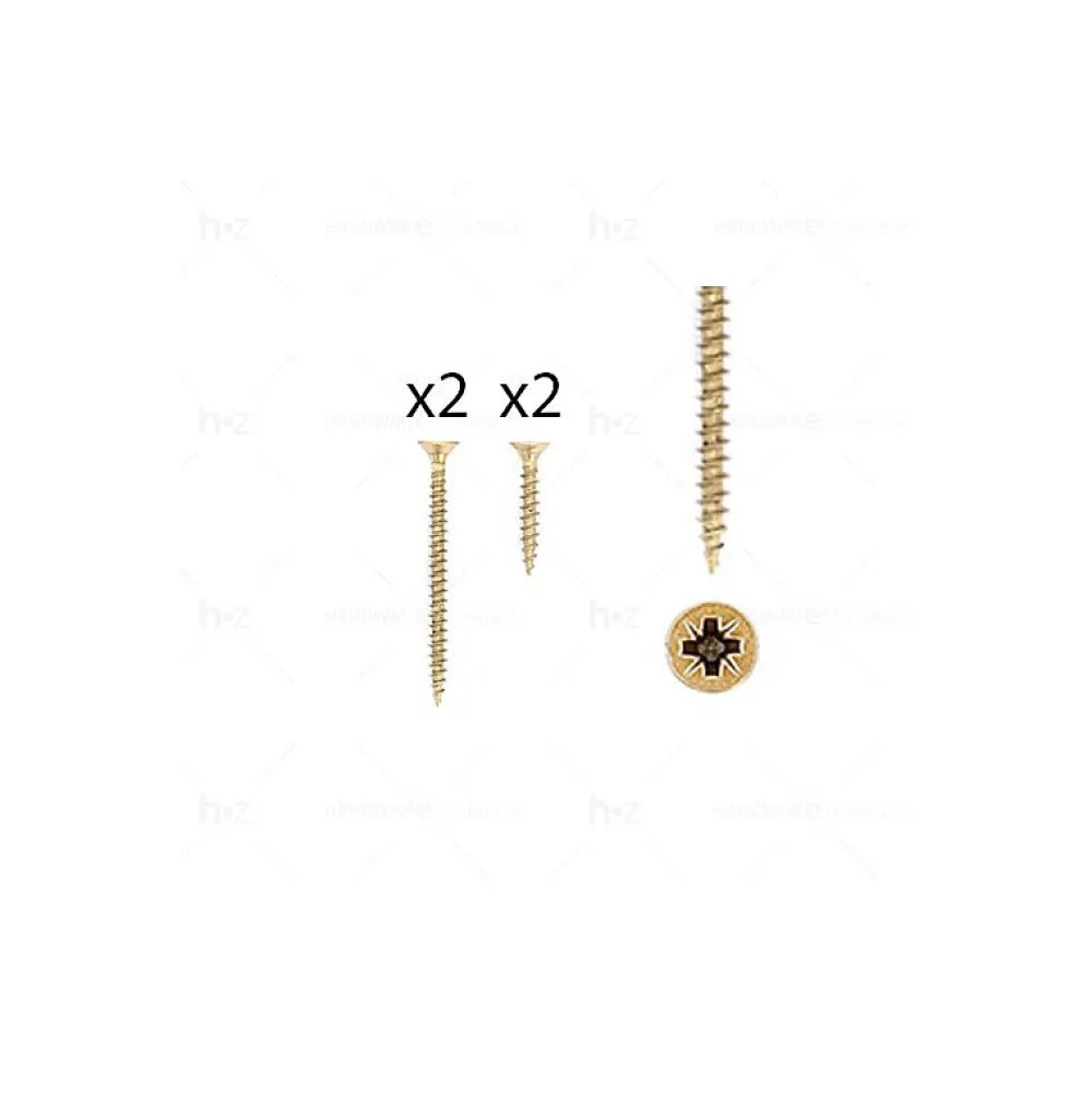 Hardwarexchange 1 kit composés de 2 vis 4x25 mm + 2 vis 4x50 mm Patine royale en or ivoire, Lot de 6