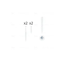 Hardwarexchange 1 kit composés de 2 vis 4x25 mm + 2 vis 4x50 mm Vernis blanc mat