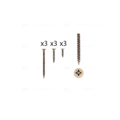 Hardwarexchange 1 kit composés de 3 vis 35x16  + 3 vis 4x25  + 3 vis 4x50 Florence antique, Lot de 6
