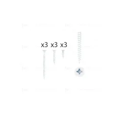Hardwarexchange 1 kit composés de 3 vis 35x16 + 3 vis 4x25 + 3 vis 4x50 Vernis blanc mat