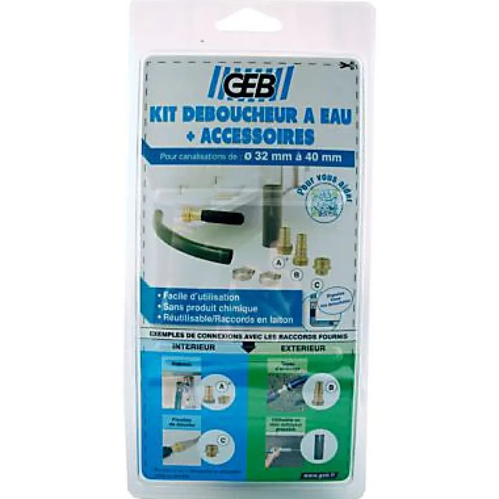 Geb Déboucheur Ventouse-Kit déboucheur à eau canalisation ø32-40 mm