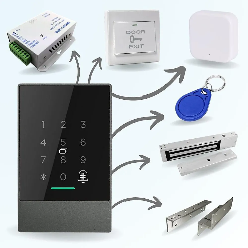 LOCKY Serrure Connectée-Kit de contrôle d'accès connecté - code et badge - 7 basic