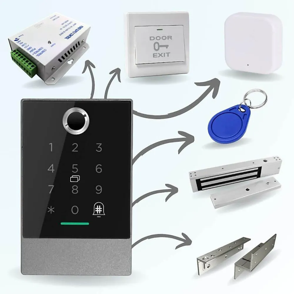 LOCKY Serrure Connectée-Kit de contrôle d'accès connecté - code badge et biométrie - 7 bio