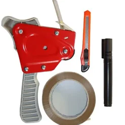 Mottez Kit de déménagement 1 dérouleur + 1 rouleau adhésif + 1 marqueur + 1 cutter
