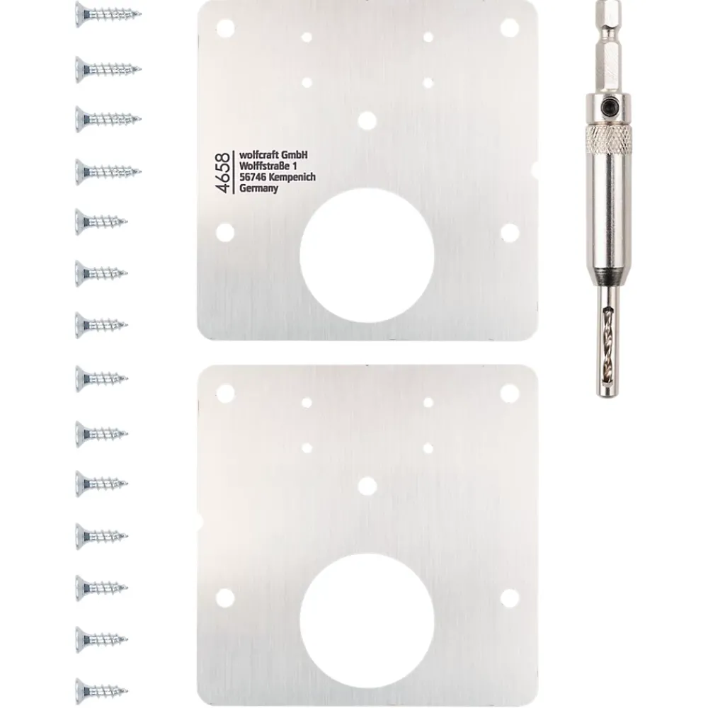 Wolfcraft Gmbh Kit de réparation de réparation charnière de porte 17 pièces Wolfcraft 4658000