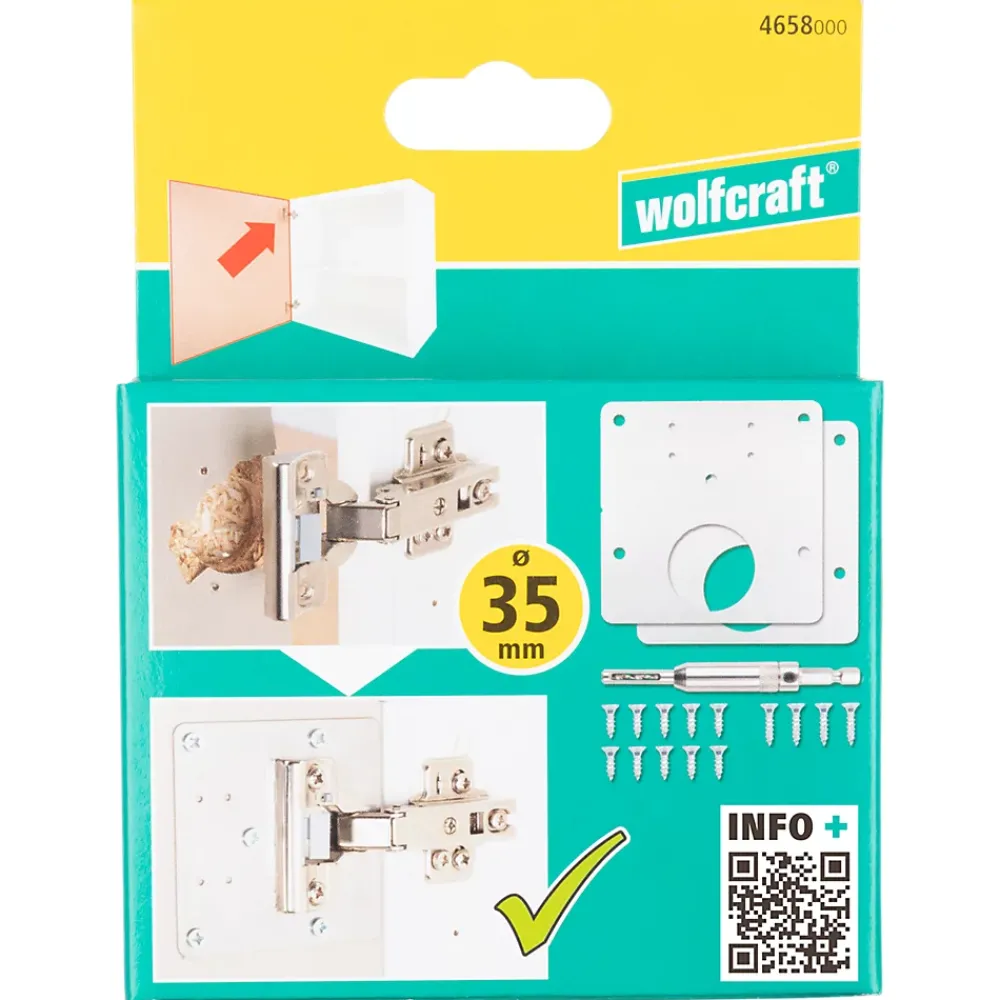 Wolfcraft Gmbh Kit de réparation de réparation charnière de porte 17 pièces Wolfcraft 4658000