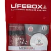 Détecteur De Fumée|Détecteur De Fumée-Kit de sécurité Lifebox (détecteur de fumée 10 ans, extincteur 1 kilo Poudre ABC, couverture anti feu 1mx1m)