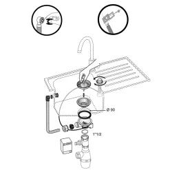 Wirquin Kit de trop-plein circulaire blanc