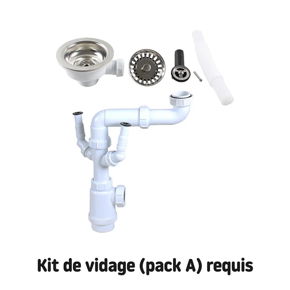 Not Available Evacuation D'Évier-Kit de vidage A manuel évier avec panier acier inoxydable 1 bac