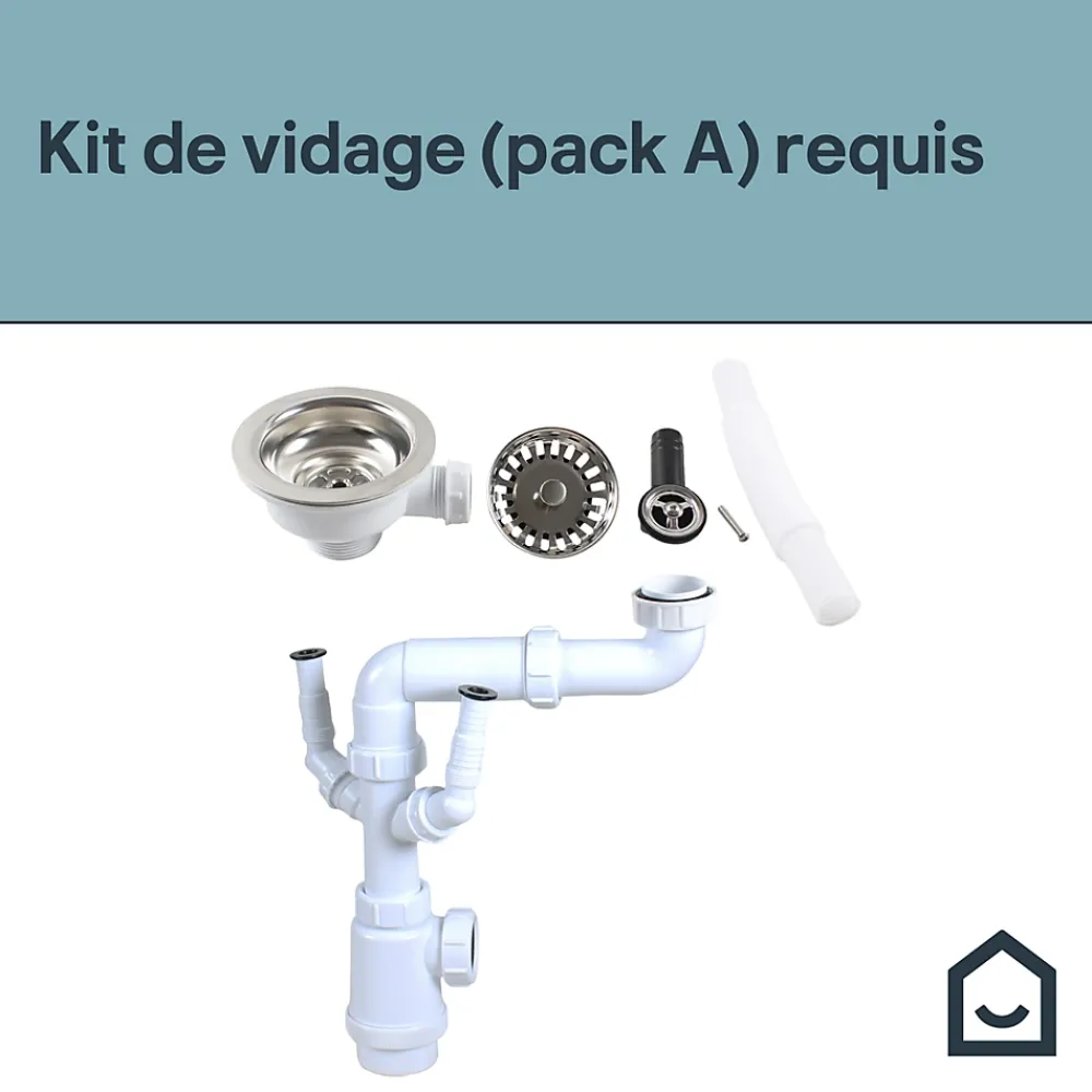 Not Available Evacuation D'Évier-Kit de vidage A manuel évier avec panier acier inoxydable 1 bac