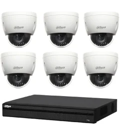 Dahua Caméra De Surveillance-Kit de Vidéosurveillance DVR HCVR8208AS3 et 6 Mini Caméras Dôme HDCVI PTZDHSD42212IHC