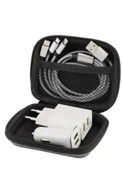 GAO Transformateur, Convertisseur Et Chargeur Usb-Kit de voyage avec câble de charge 3 en 1, double chargeur, double chargeur de voiture