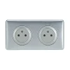 Legrand Prise Encastrable-Kit double prises avec terre Pré-câblées Céliane aluminium