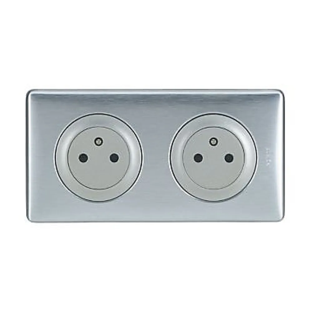 Legrand Prise Encastrable-Kit double prises avec terre Pré-câblées Céliane aluminium