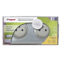 Legrand Prise Encastrable-Kit double prises avec terre Pré-câblées Céliane aluminium