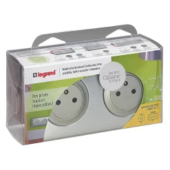 Legrand Prise Encastrable-Kit double prises avec terre Pré-câblées Céliane aluminium