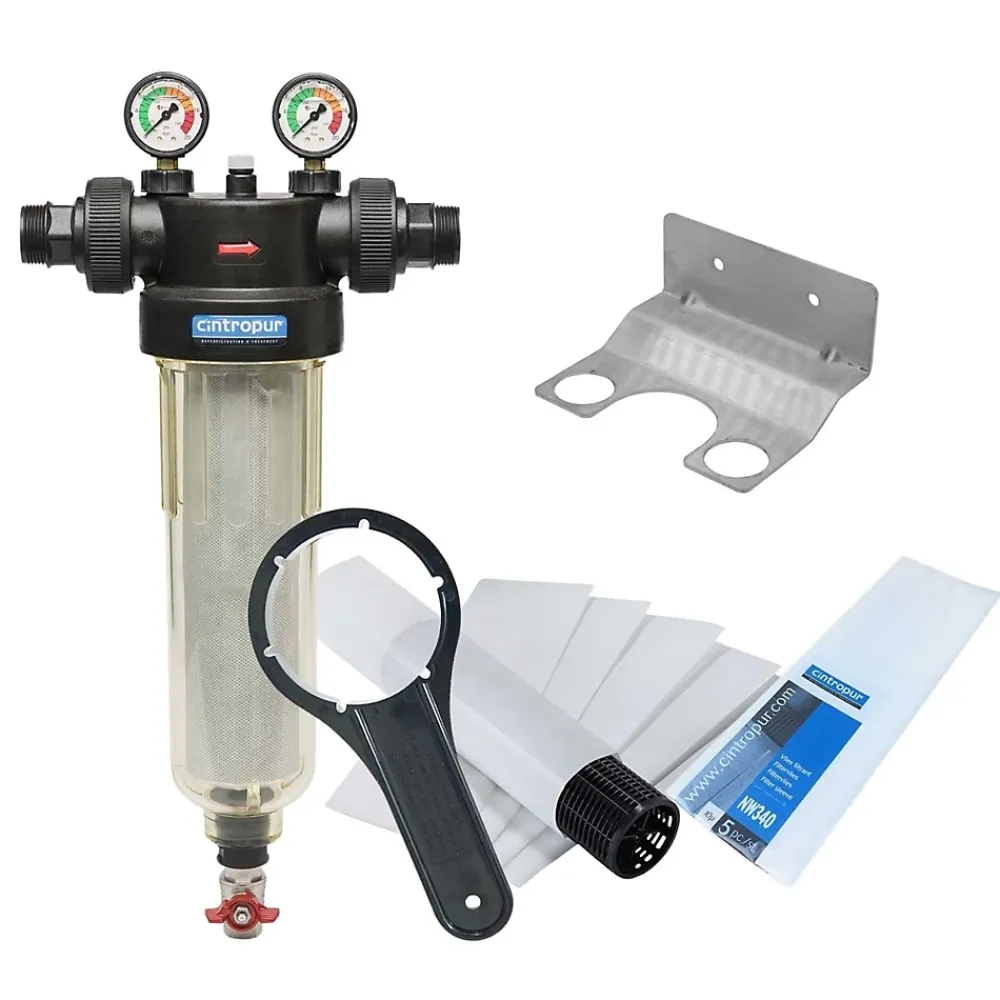 Toodo Kit Filtre à Tamis Cintropur Nw340 1"1/4 + Fixation Murale + 5 Tamis Filtrants 25microns
