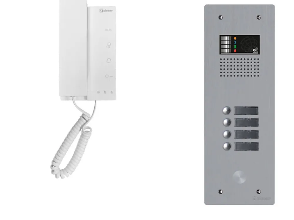 Golmar Kit interphone avec 4 combinés Collectif