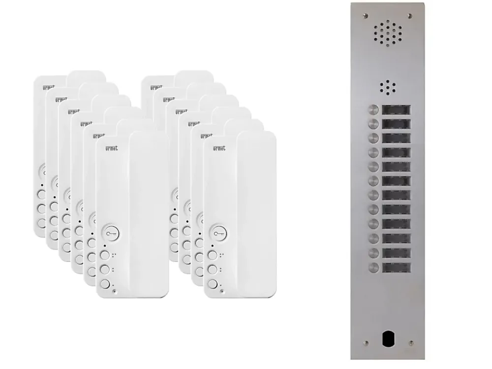 Urmet Interphone-Kit interphone 1 rangée avec 12 combinés Collectif