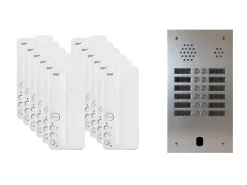 Urmet Kit interphone 2 rangées avec 12 combinés Collectif