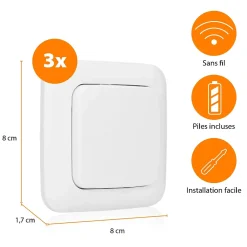 Smartwares Kit 3 interrupteurs sans fil pour chambre