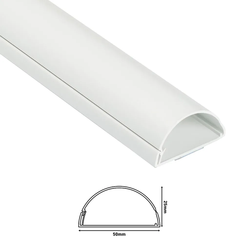 D-Line Kit moulure semi-circulaire 50 x 25 mm blanc
