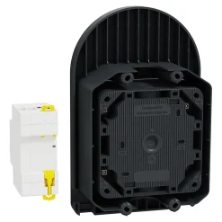 Schneider Electric Borne Recharge Voiture Électrique-Kit Mureva EVlink - Protection + Prise courant 2P+T renforcée VE IP66 IK08 Gris