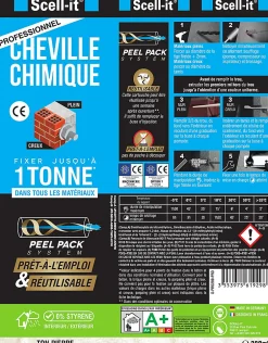 Scell-It Cheville Scellement Chimique-Kit 1 pistolet professionnel + 2 cartouches de scellement chimique polyester 280 ML