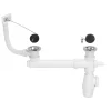 Wirquin Evacuation D'Évier|Siphon Pour Évier-Kit pour évier avec siphon réglable blanc 90mm, bouchon et trop-plein