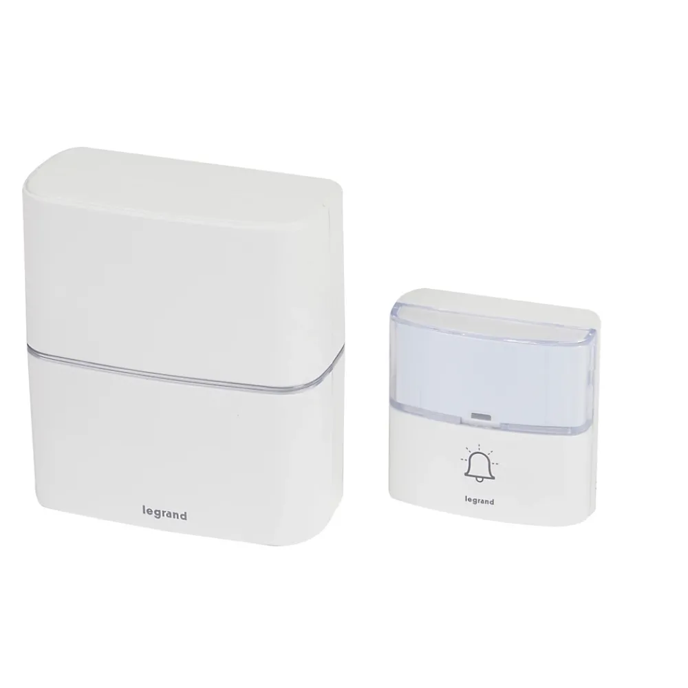 Legrand Kit Serénité carillon et sonnette sans fil 30 mélodies + MP3 alimentation par piles - blanc