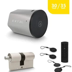 Extel Kit Serrure Connectée Lock + cylindre 30/35 mm + clavier sans fil + 2 badges supplémentaires