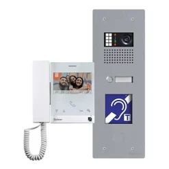 Golmar Interphone-Kit vidéo encastre GTX inox 1 appel avec moniteur ART4 TH - - GTXERP/ART4TH/L