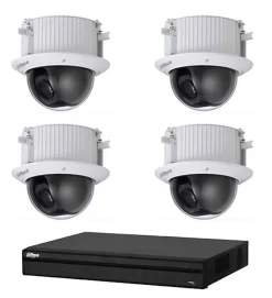 Dahua Caméra De Surveillance-Kit Vidéosurveillance Enregistreur DVR 2 ports HDMI et 4 Caméras Dôme Analogiques HDCVI