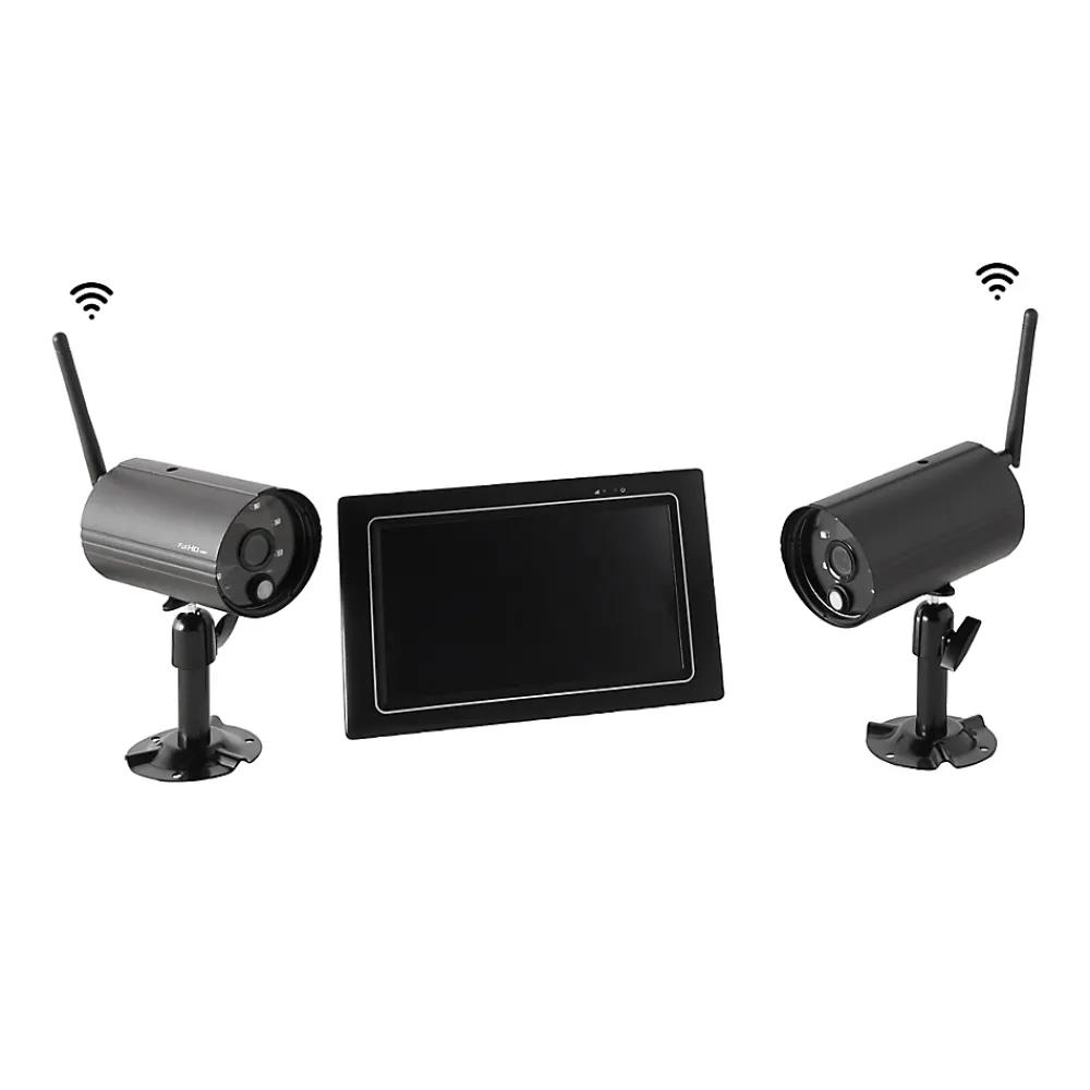 Chacon Kit vidéosurveillance intérieur et extérieur - 2 caméras 1080P - 4 canaux - 2 To