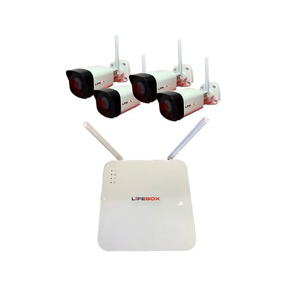 Lifebox Kit vidéo surveillance wifi 4 caméras, disque dur 2t
