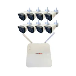 Lifebox Caméra De Surveillance-Kit vidéo surveillance wifi 8 caméras, disque dur 2 to