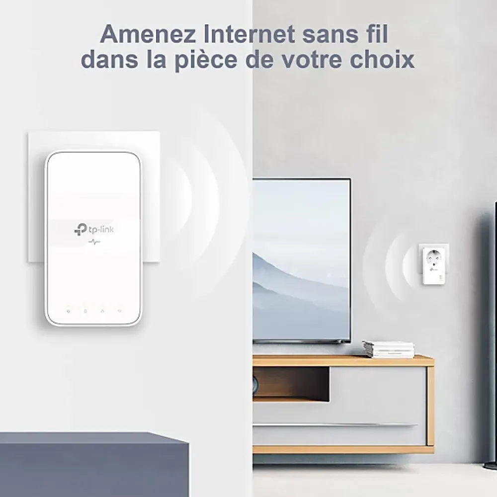 TP-Link Kit 2x CPL AV1000 Gigabit WiFi AC1200 avec prise gigogne