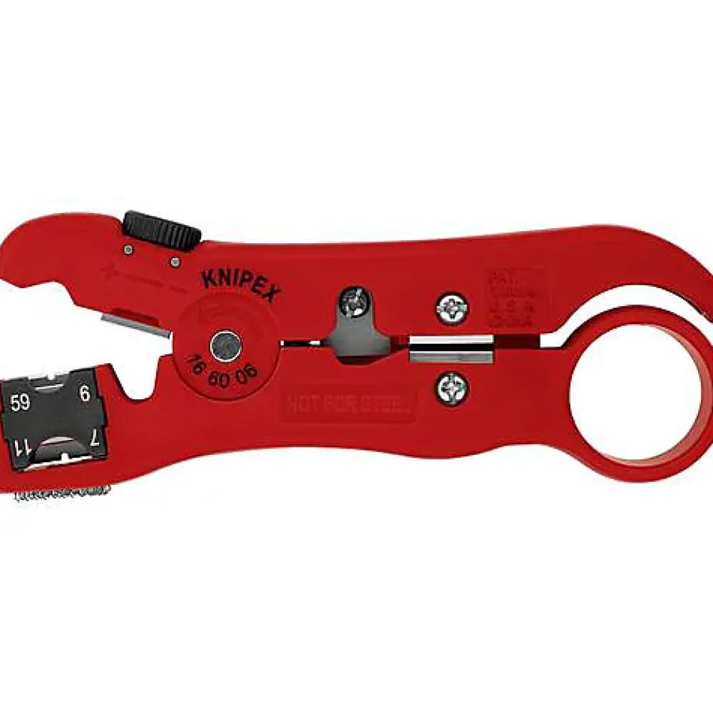 D44 Knipex 16 60 06 SB - Dénudeur de câble coaxial universel, 125 mm, plastique