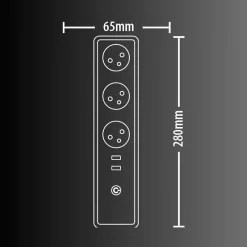 Kozii Commande De L'Éclairage-- Multi prise connectée 16A 3680W max avec 3 prises et 2 ports USB - KMPRI3680