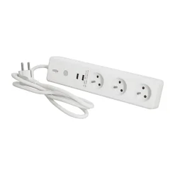 Kozii Commande De L'Éclairage-- Multi prise connectée 16A 3680W max avec 3 prises et 2 ports USB - KMPRI3680