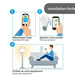 Kozii - Pack de 2 Ampoules LED connectées A60, culot E27, CCT avec prise connectée - KPACK2EE806GCCTPR