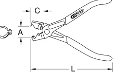 Ks Tools Pince D'Électricien-- 115.1045 - Pince pour colliers Clic, 0-38 mm