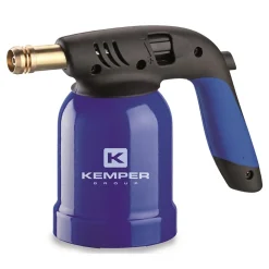 Kemper Lampe À Souder-Lampe a souder Coque Acier allumage piezo + 8 Cartouches de gaz 190gr STOP GAZ Perçables