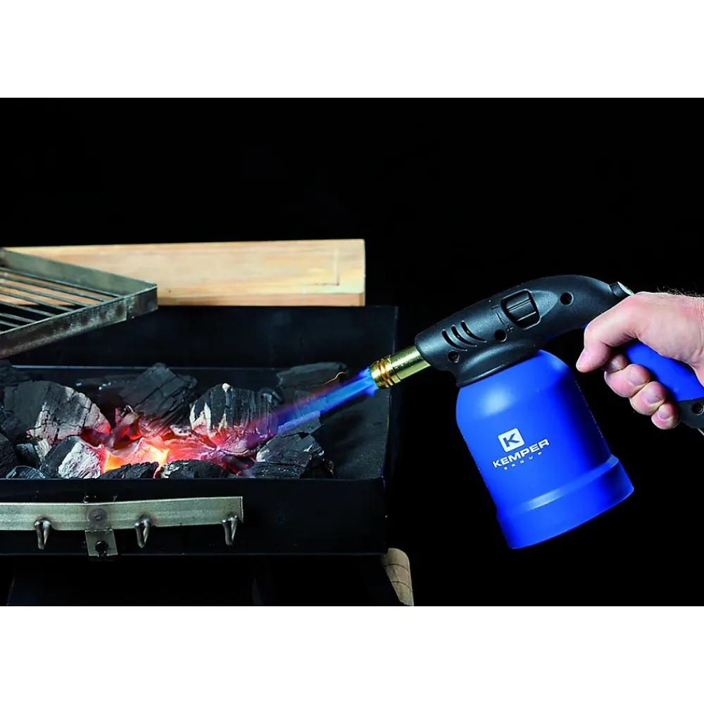 Kemper Lampe a souder Coque Acier Allumage piezo + 6 Cartouches de gaz 190gr STOP GAZ Perçables