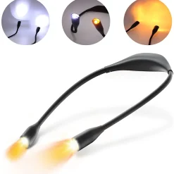 Fishtec Lampe de lecture de cou rechargeable 3 couleurs de lumière