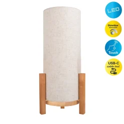 Näve Baladeuse-Lampe de table à accu MADITA H 48cm beige naturel LED intégrée intensité variable capteur tactile