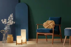 Näve Lampe de table à accu MATILDA H 32cm beige naturel LED intégrée intensité variable capteur tactile