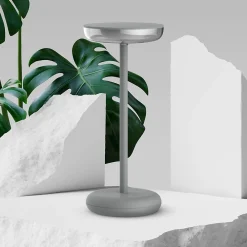 Näve Lampe de table à accu PASI intérieur extérieur métal plastique gris intensité variable tactile fonction mémoire hauteur 26cm