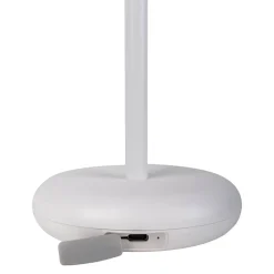 Näve Lampe de table à accu PASI intérieur extérieur métal plastique blanc intensité variable tactile fonction mémoire hauteur 26cm